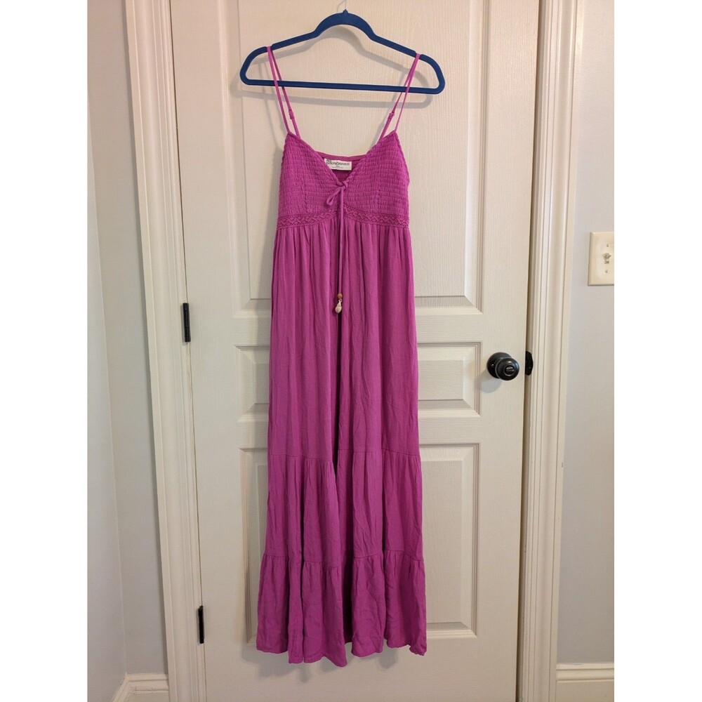 No Boundaries Womans Spaghetti Strap Maxi Dress Size L (12-14) Lavender/Pink